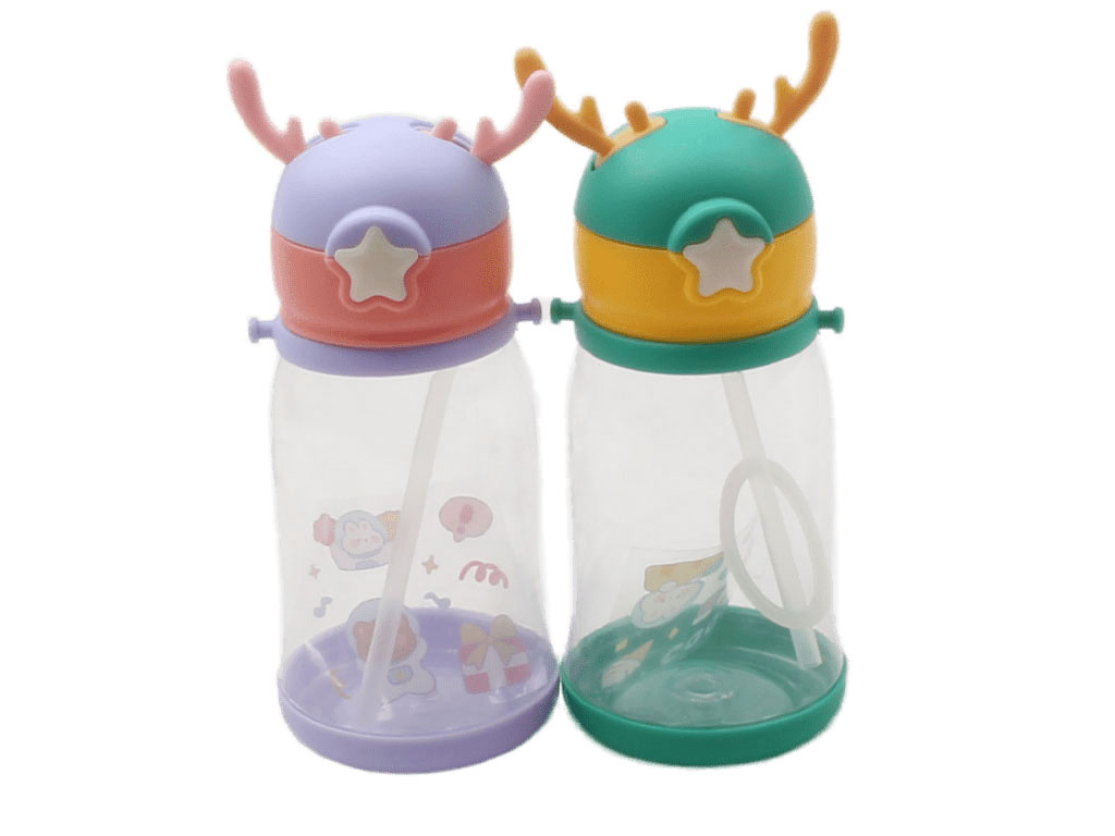 قمقمه کودک مدل نی دار طرح شاخدار گنجایش 0.6 لیتر